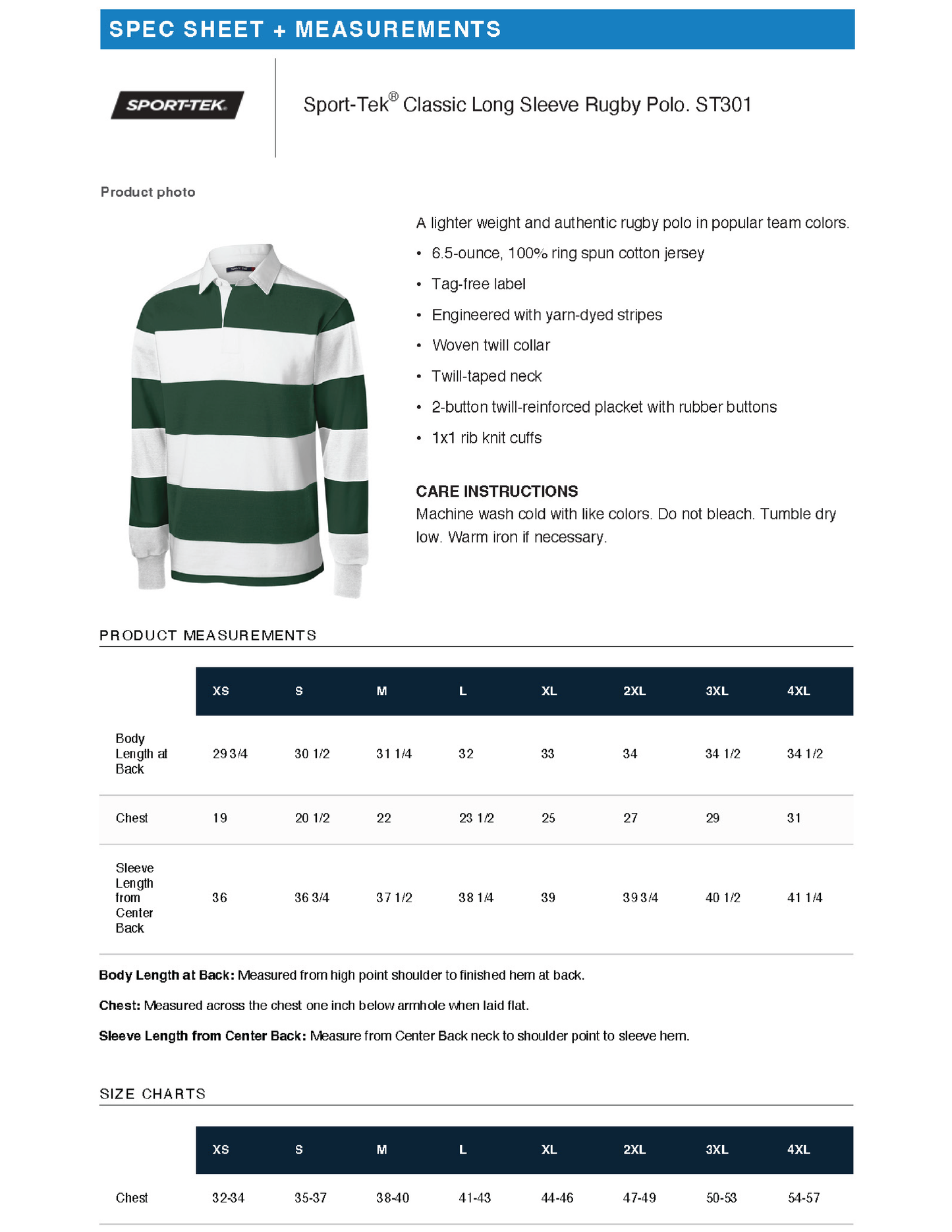 MONROE Collegiate Embroidered Long Sleeve Rugby Polo