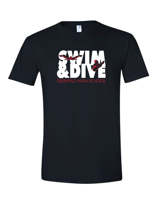 DHS SWIMMING AND DIVING Black Action Tee