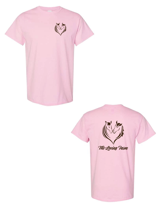 THE LOVING FARM Pink Logo Tee