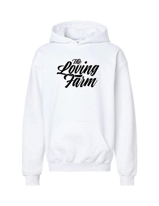 THE LOVING FARM Script Hooded Pullover