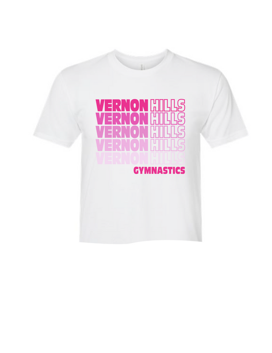 VERNON HILLS GYMNASTICS Neon Repeat Boxy Tee