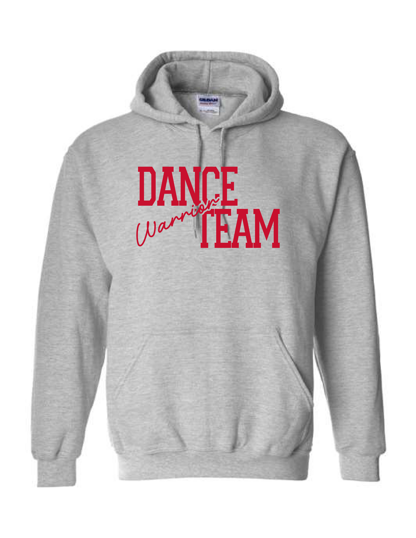 DHS WARRIOR DANCE TEAM Grey Cursive Hooded Pullover