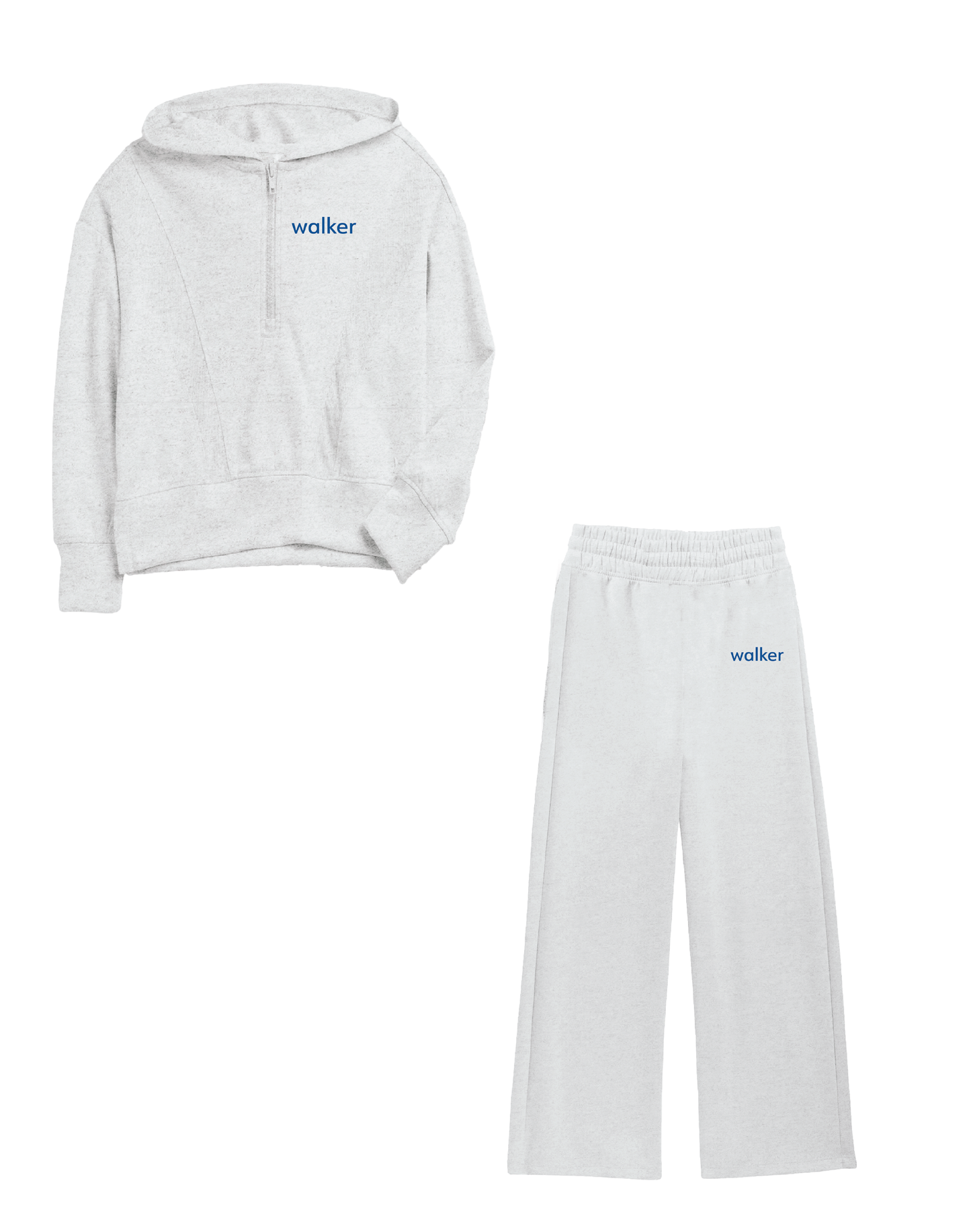 WALKER Embroidered Baseline Half Zip Hoodie & Wide Leg Sweatpants Set