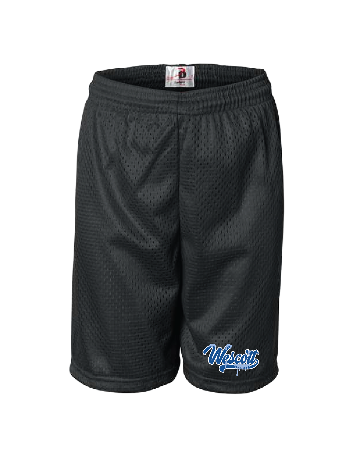 WESCOTT Drippy Script Black Mesh Shorts