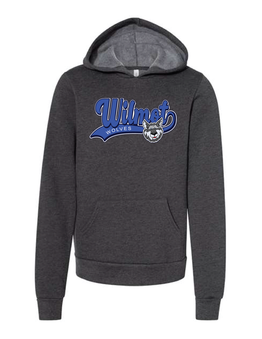 WILMOT Blue Retro Script Hooded Pullover