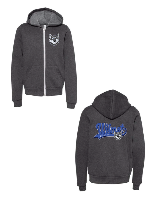 WILMOT Blue Retro Script Mascot Zip Up