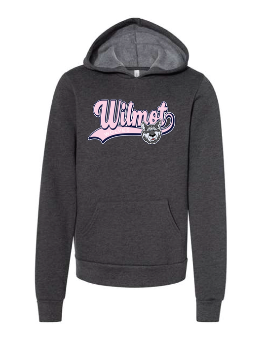 WILMOT Pink Retro Script Hooded Pullover