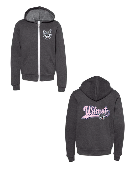 WILMOT Pink Retro Script Mascot Zip Up