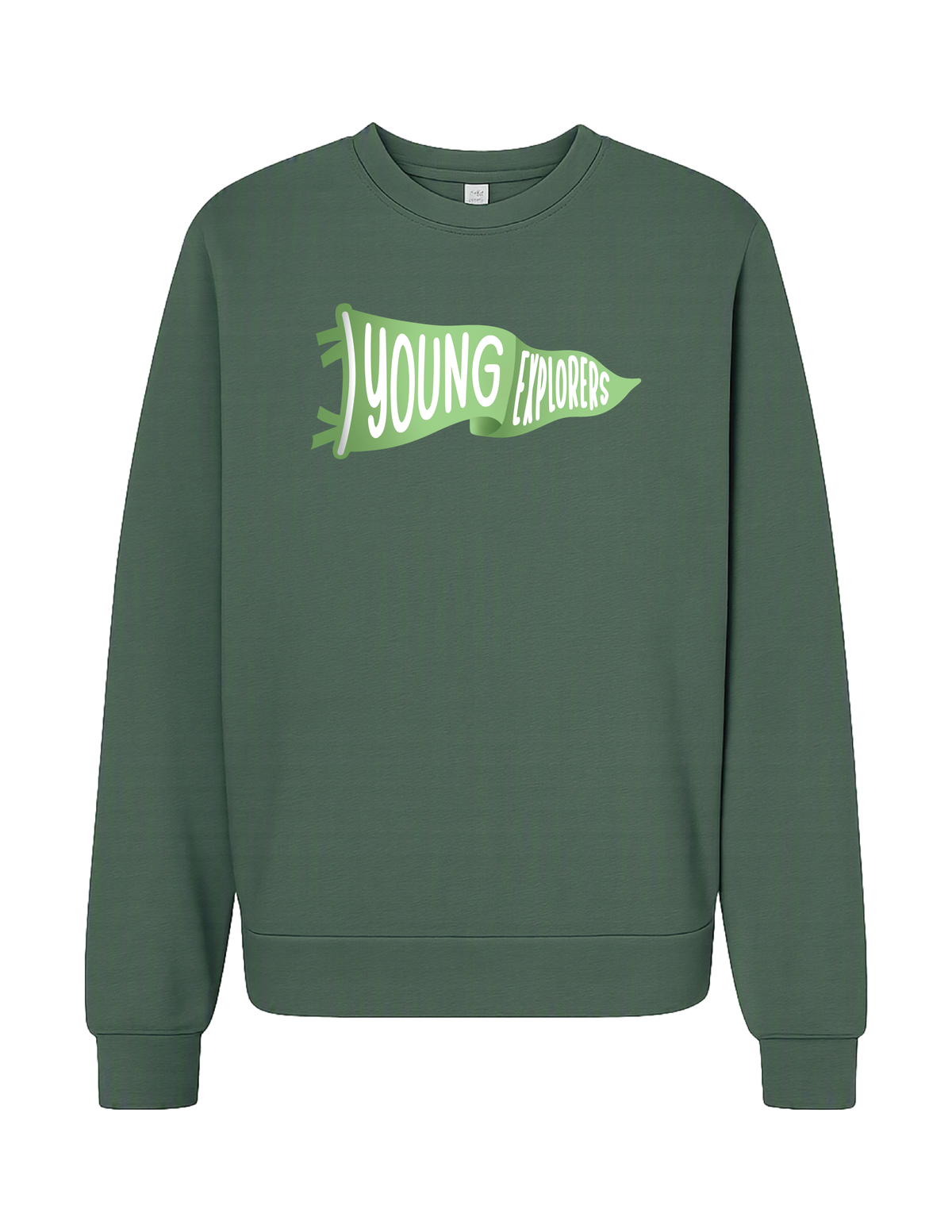 YOUNG EXPLORERS Green Pennant Crew Neck