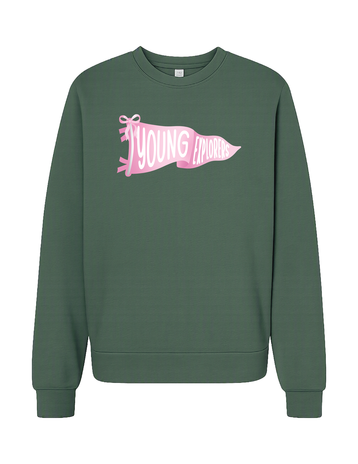 YOUNG EXPLORERS Pink Pennant Crew Neck