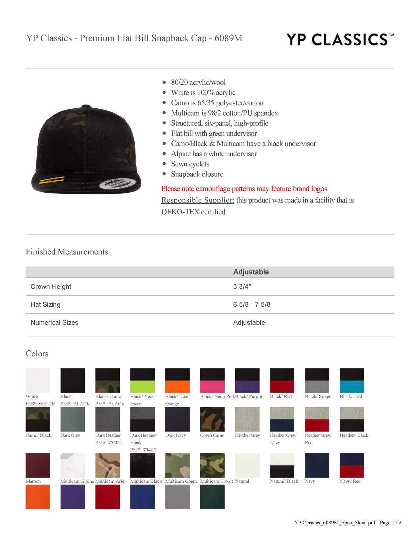 MONROE Monochrome Collegiate Embroidered Flat Bill Snapback Trucker Hat